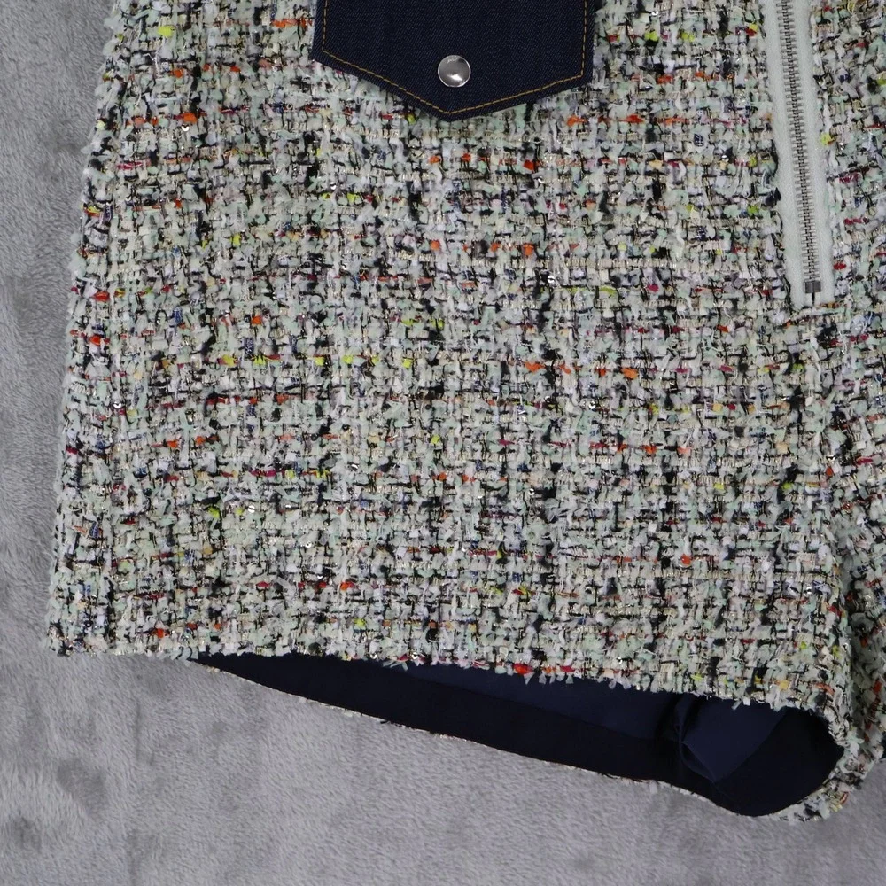 Cinq a Sept Anya Bouclé Zoe Tweed Shorts Womens 12 Multi Old Money Classic NWT